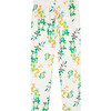 Elephant Flowers Kids Relaxed Fit Pants, White - Pants - 2