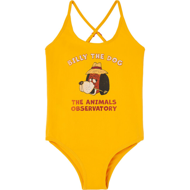 Octopus Billy the Dog Kids Swimsuit, Yellow