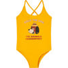 Octopus Billy the Dog Kids Swimsuit, Yellow - Blouses - 1 - thumbnail