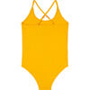 Octopus Billy the Dog Kids Swimsuit, Yellow - Blouses - 2