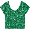 Sequins Crayfish Kids Regular Fit Top, Green - Blouses - 1 - thumbnail