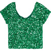 Sequins Crayfish Kids Regular Fit Top, Green - Blouses - 2