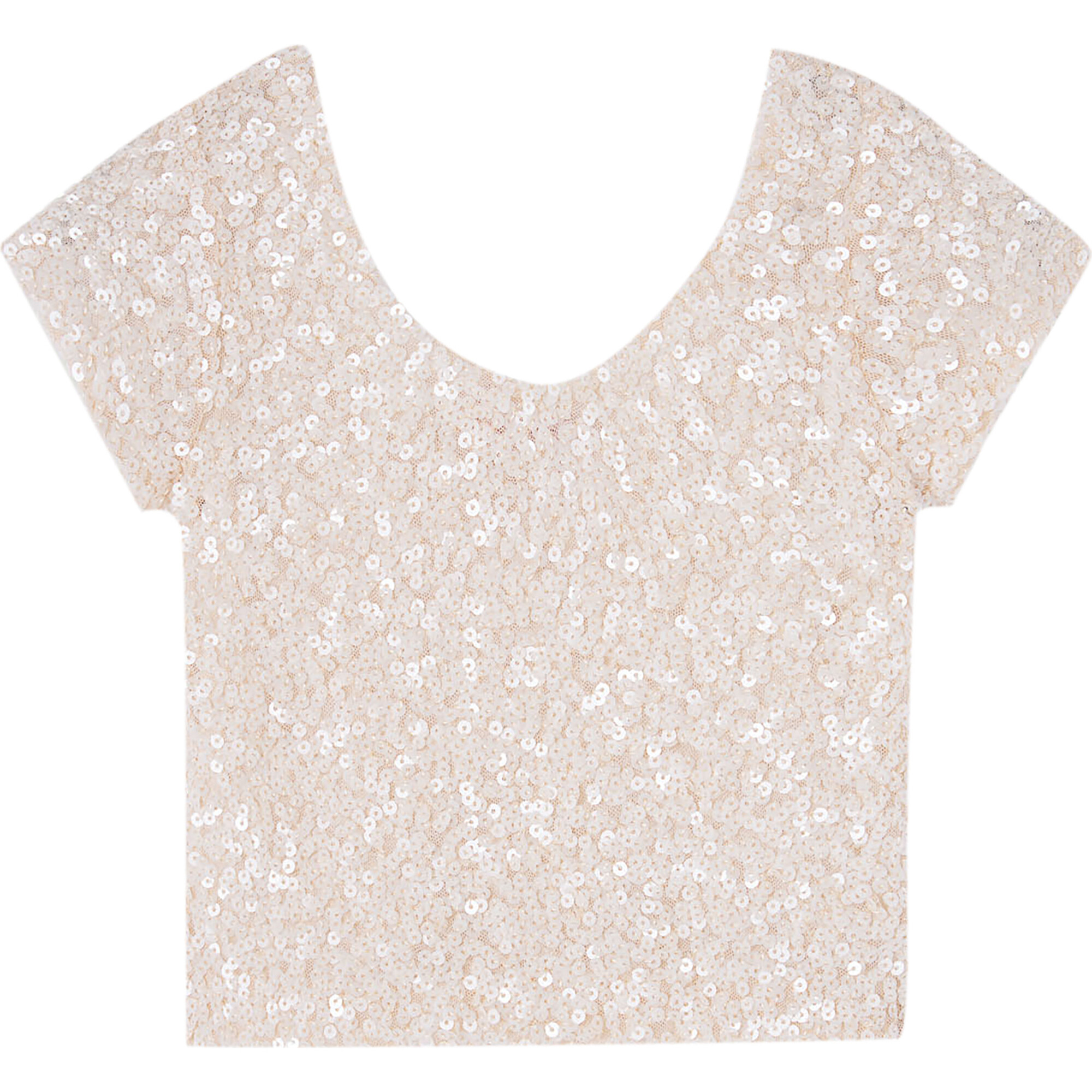 Sequins Crayfish Kids Regular Fit Top, White - Blouses - 1
