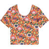 Crayfish Flowers Kids Regular Fit Top, Orange - Blouses - 1 - thumbnail