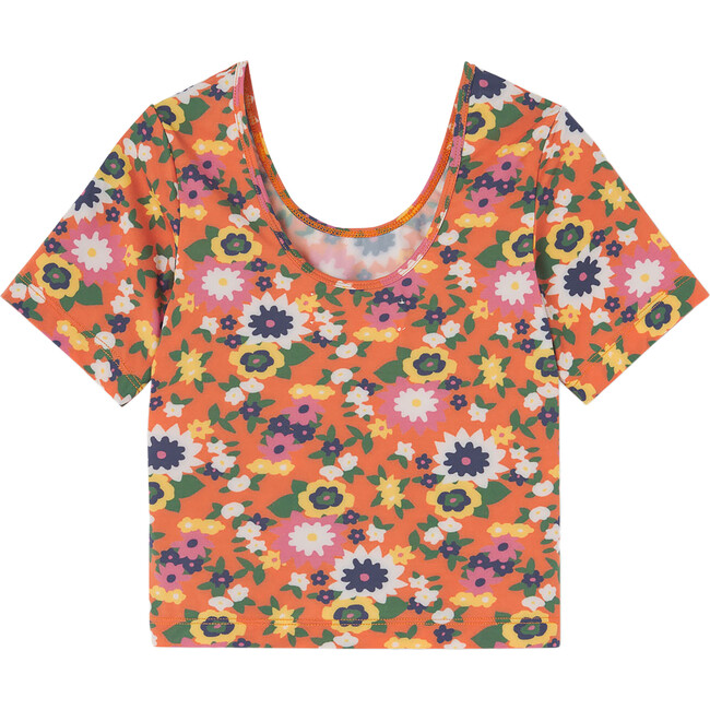 Crayfish Flowers Kids Regular Fit Top, Orange - Blouses - 2