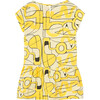 Hummingbird Drawing Kids Relaxed Fit Dress, Soft Yellow - Dresses - 2