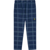 Horse Squares Kids Relaxed Fit Pants, Deep Blue - Pants - 1 - thumbnail