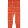 Horse Squares Kids Relaxed Fit Pants, Orange - Pants - 1 - thumbnail