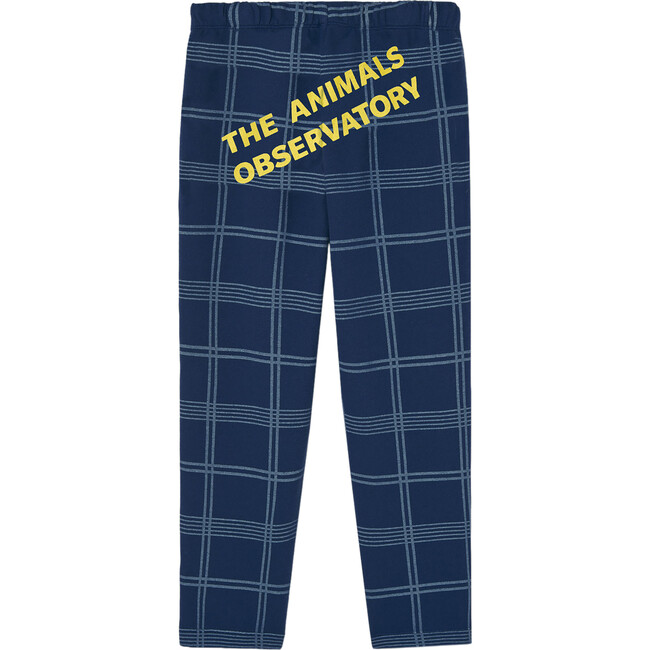 Horse Squares Kids Relaxed Fit Pants, Deep Blue - Pants - 2