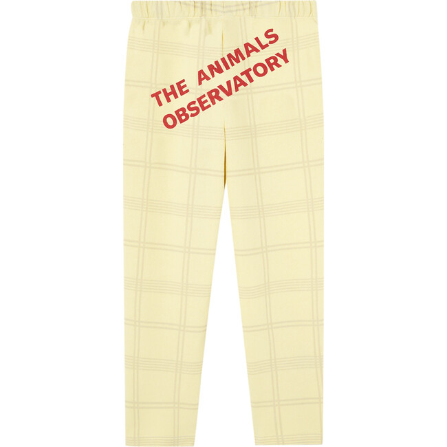 Horse Squares Kids Relaxed Fit Pants, Soft Yellow - Pants - 2