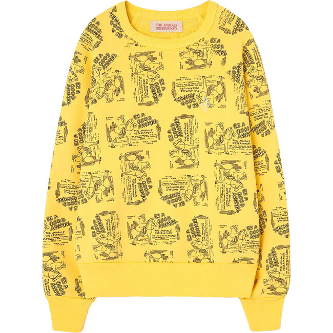Shark Ghost Kids Relaxed Fit Sweatshirt, Yellow