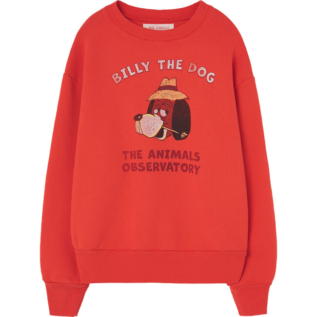 Bear Billy the Dog Kids Relaxed Fit Sweatshirt, Red