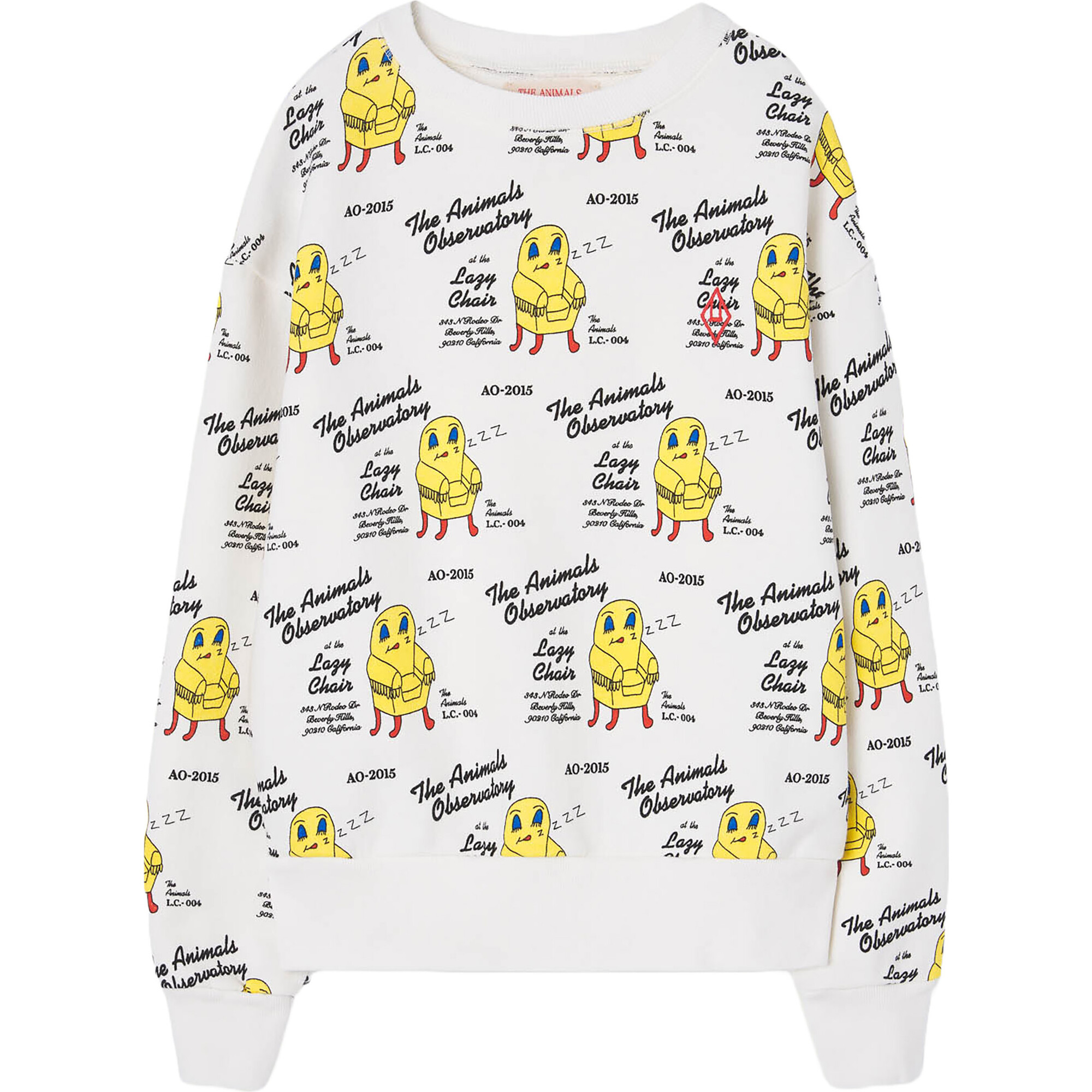 Bear Chair Kids Relaxed Fit Sweatshirt, White - Sweatshirts - 1