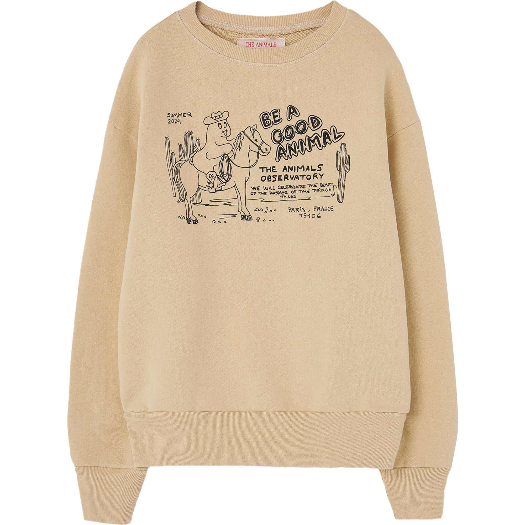 Bear Ghost Kids Relaxed Fit Sweatshirt, Beige - Sweatshirts - 1