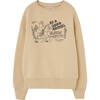 Bear Ghost Kids Relaxed Fit Sweatshirt, Beige - Sweatshirts - 1 - thumbnail