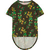 Hare Flowers Kids Oversize Fit T-Shirt, Deep Brown - T-Shirts - 1 - thumbnail