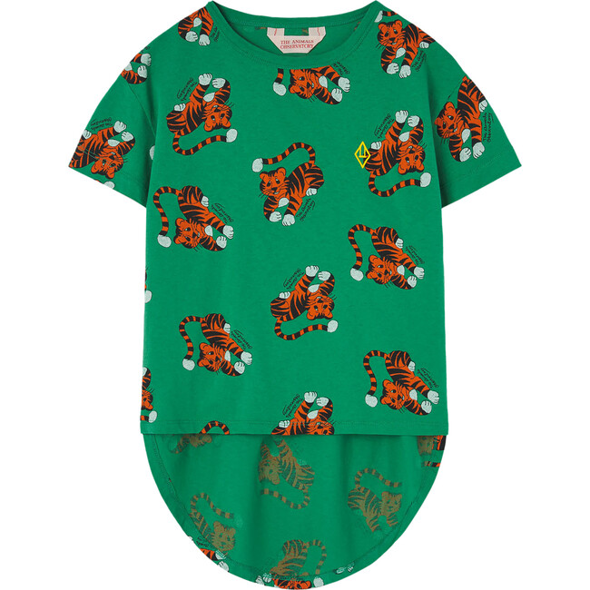 Hare Tigers Kids Oversize Fit T-Shirt, Green