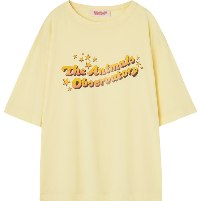 Rooster Animals Observatory Kids Oversize Fit T-Shirt, Soft Yellow