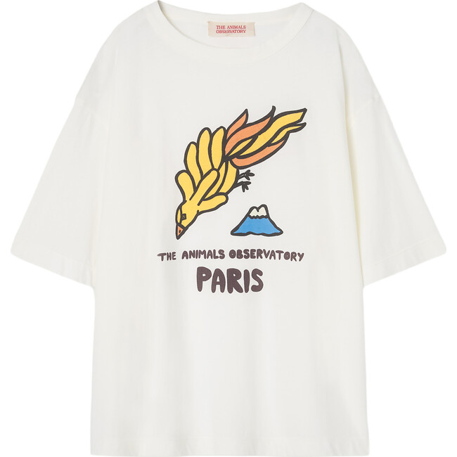 Rooster Bird Kids Oversize Fit T-Shirt, White