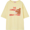 Rooster Bear Kids Oversize Fit T-Shirt, Soft Yellow - T-Shirts - 1 - thumbnail