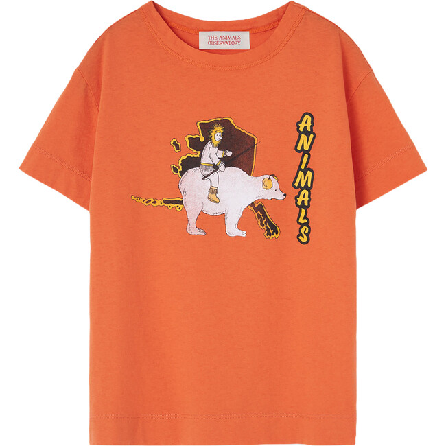Rooster Animals Kids Relaxed Fit T-Shirt, Orange