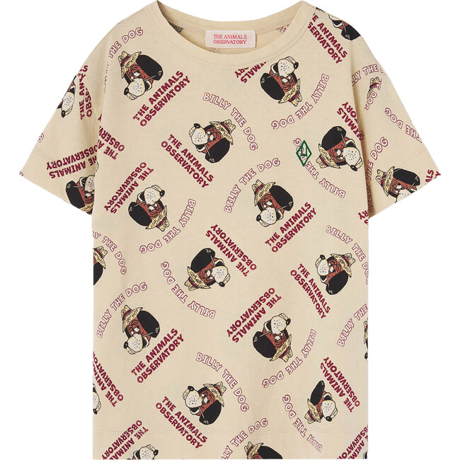Rooster Billy the Dog Kids Relaxed Fit T-Shirt, Beige