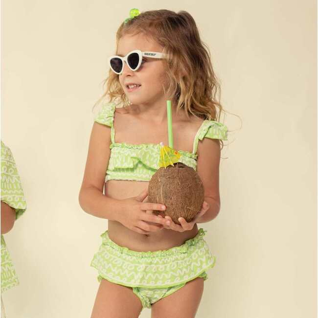 Mini Print Cabana Bikini Set, Lime Icing - Two Pieces - 2