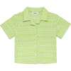 Mini Print Button Down Shirt, Lime Icing - Shirts - 1 - thumbnail