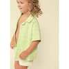 Mini Print Button Down Shirt, Lime Icing - Shirts - 2