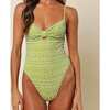 Devin Print One-Piece Swimsuit, Lime Icing - One Pieces - 2