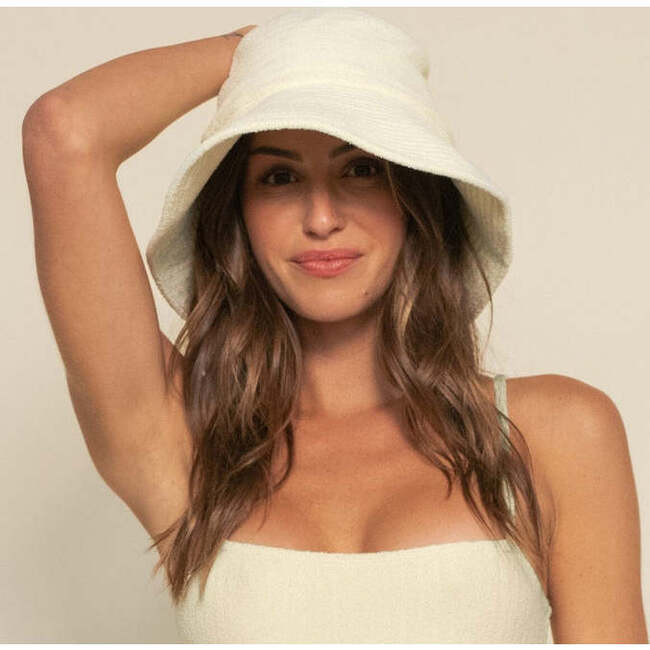 Rib Floppy Bucket Hat, Buttercream - Hats - 2