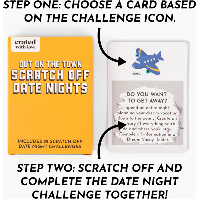 Out on the Town Scratch Off Card deck for Date Night Ideas - Board Games - 3