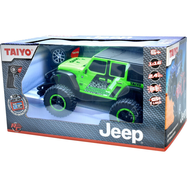 Jeep Wrangler Sahara Unlimited 1:16 Scale R/C Vehicle in Green - Remote Control - 2