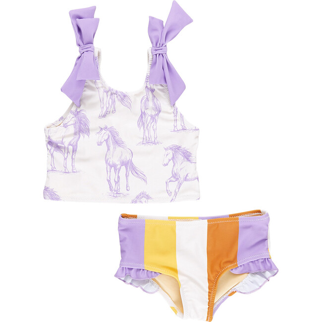 Girls Shelly Tankini, Lavender Horses