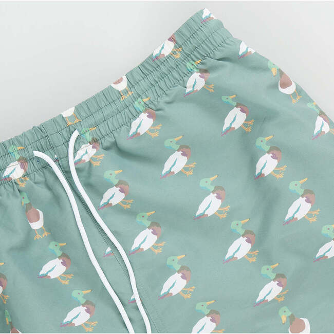 Mens Swim Trunk, Green Mallard Friends - Swim Trunks - 3