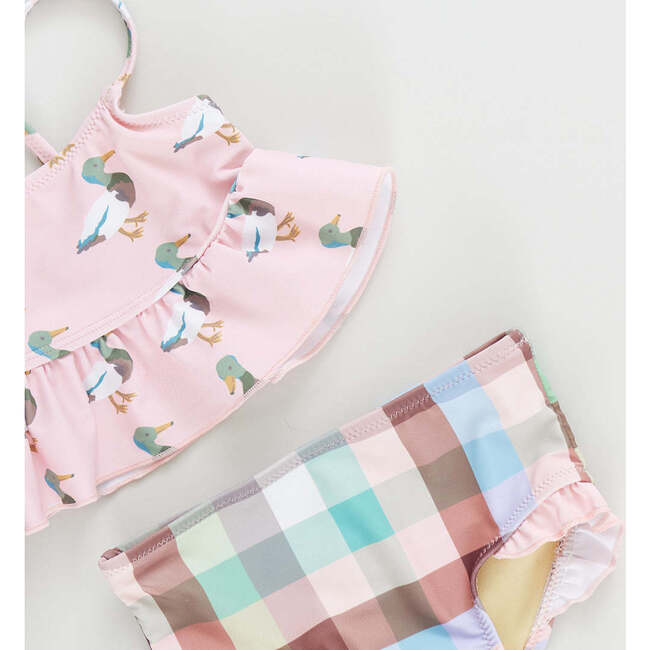 Girls Joy Tankini, Pink Mallard Friends - Two Pieces - 3
