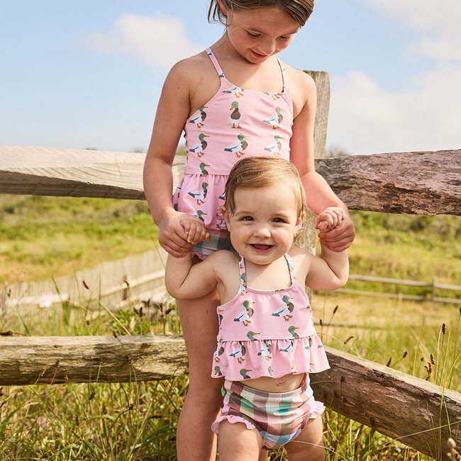 Girls Joy Tankini, Pink Mallard Friends - Two Pieces - 4