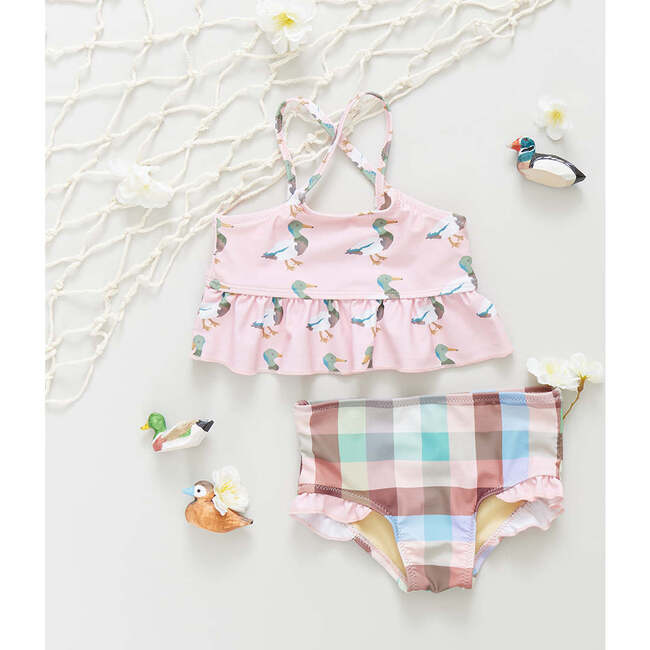 Girls Joy Tankini, Pink Mallard Friends - Two Pieces - 5