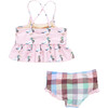 Girls Joy Tankini, Pink Mallard Friends - Two Pieces - 6