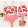Girls Joy Tankini, Red Peonies - Two Pieces - 6