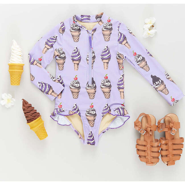 Girls Arden Suit, Lavender Soft Serve - One Pieces - 4