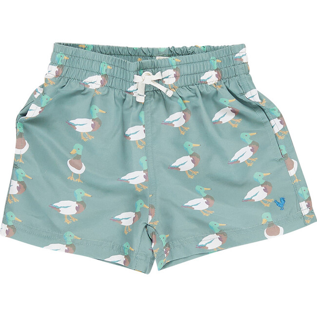 Baby Boys Swim Trunk, Green Botanical Oranges - Swim Trunks - 5