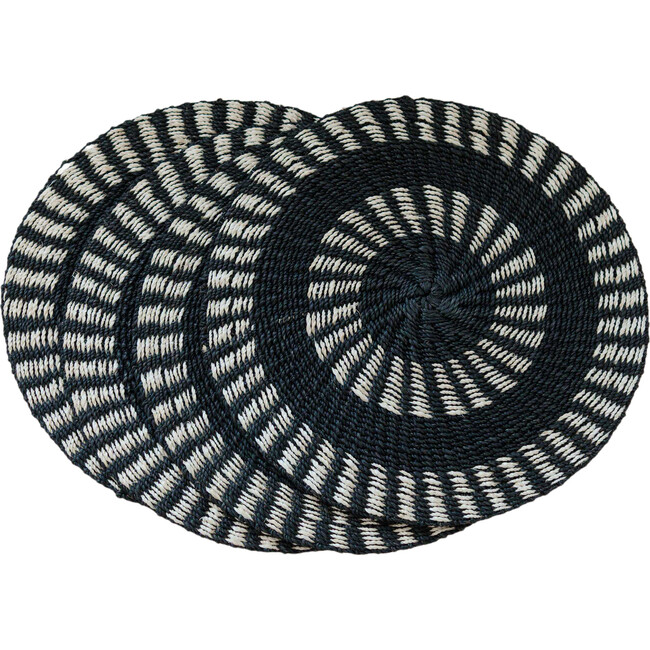 Set of 2 Abaca Placemats, Two-Tone