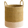 Floor Basket with Handle, Mustard - Storage - 1 - thumbnail