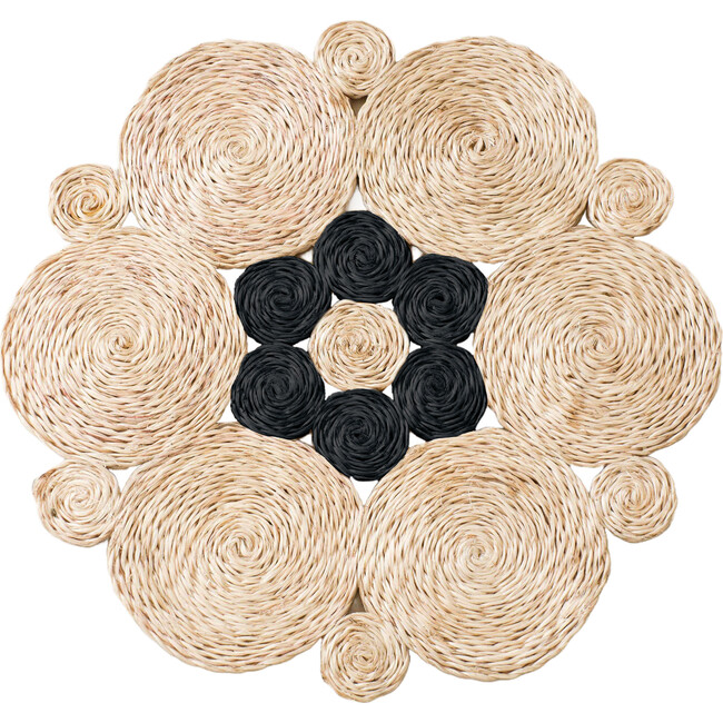 Abaca Discs Woven Placemat, Two-Tone
