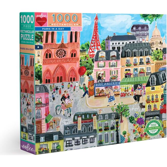 Piece and Love Paris in a Day Rectangle Puzzle, 1000 Pieces