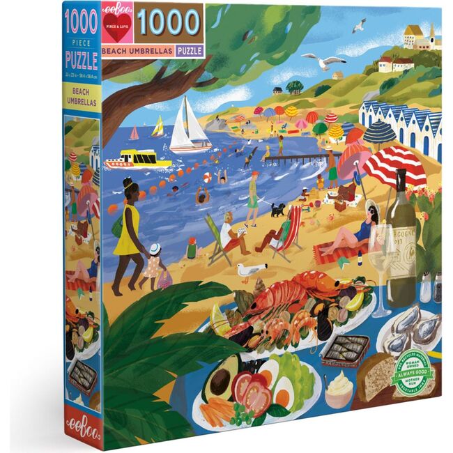 Piece and Love Beach Umbrellas Jigsaw Puzzle, 1000 Pieces