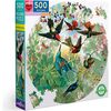 Piece and Love Hummingbirds  Round Jigsaw Puzzle, 500 Pieces - Puzzles - 1 - thumbnail