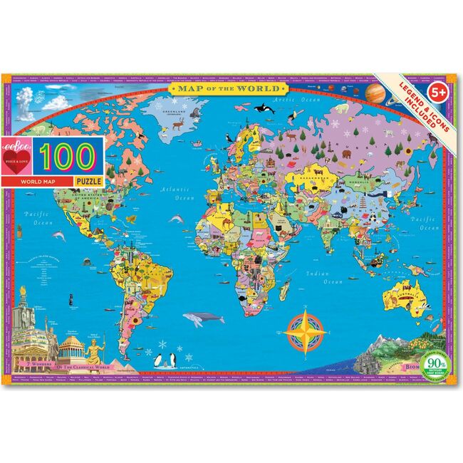 World Map 100 Piece Puzzle - Puzzles - 3