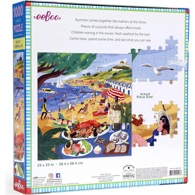 Piece and Love Beach Umbrellas Jigsaw Puzzle, 1000 Pieces - Puzzles - 4